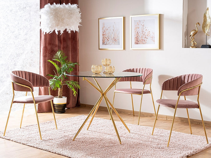 Table AZALIA TRANSPARENT/ GOLD FRAME FI 80