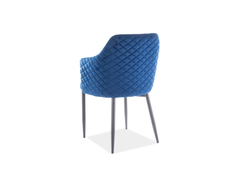 Chair ASTORA VELVET BLACK FRAME/NAVY BLUE BLUVEL86 