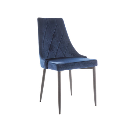 Chair TRIX B VELVET BLACK FRAME/NAVY BLUE BLUVEL86