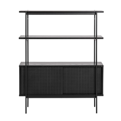 Wall shelf ANGUS 94x27xH114cm, black