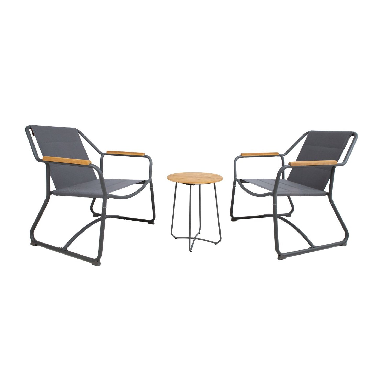 Balcony set LARISA table and 2 chairs, gray 