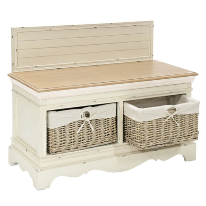 Bench SAMIRA 90x42xH70.5cm, antique white