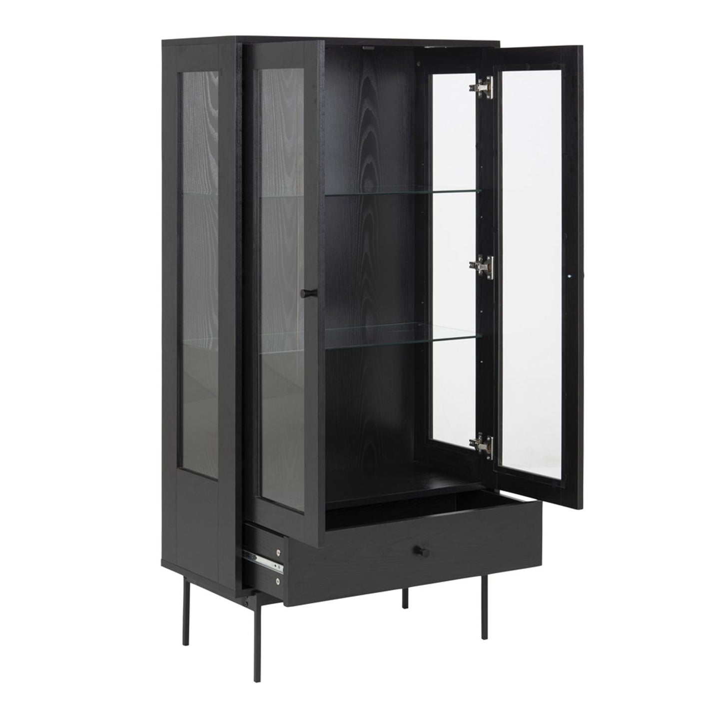 Display cabinet ANGUS 75x37x152cm, black