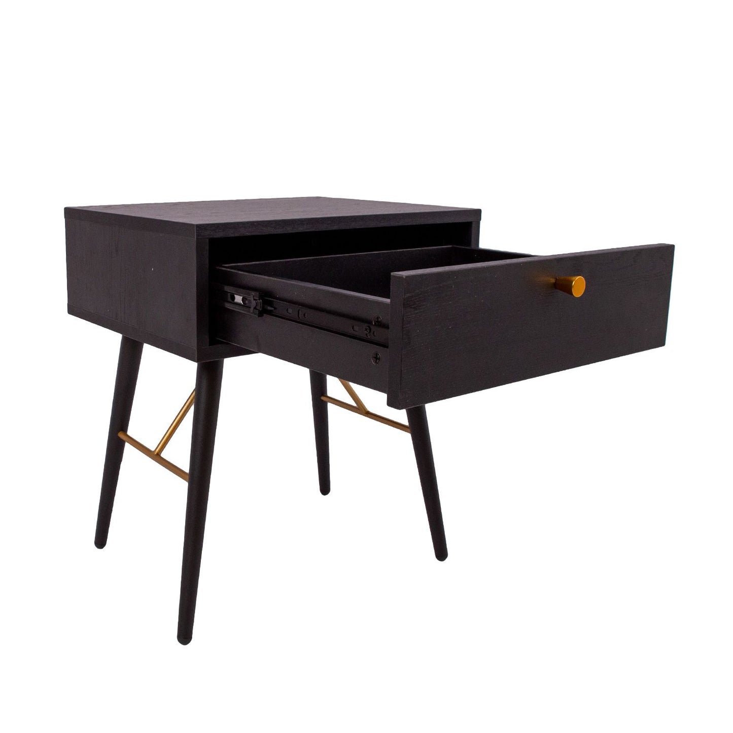 Nightstand LUXEMBOURG 45x35xH50cm, black / copper