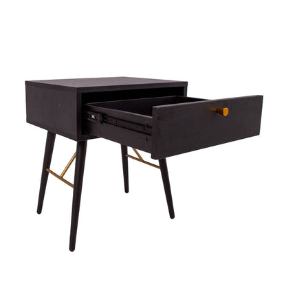 Nightstand LUXEMBOURG 45x35xH50cm, black / copper