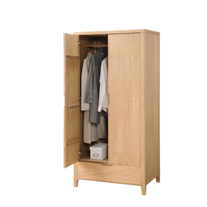 CHAMBA wardrobe with 2 doors and 1 drawer, 90x58xH198cm, wood: oak veneer 