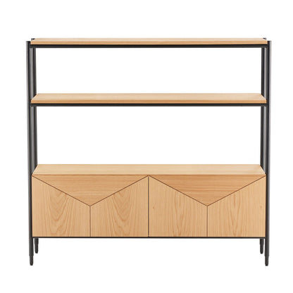 Shelf NATE 125.5x32xH117cm, oak