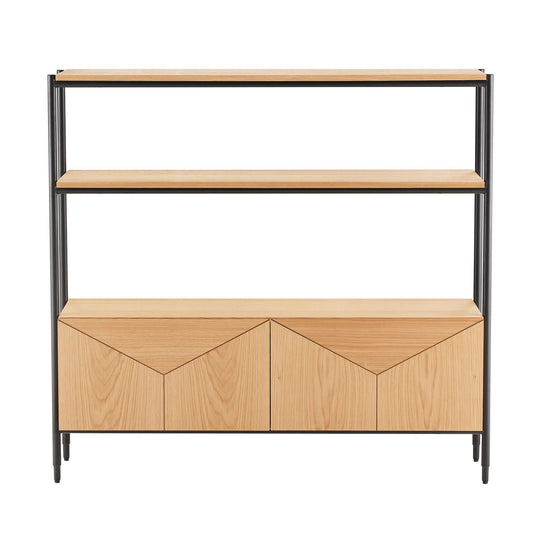 Shelf NATE 125.5x32xH117cm, oak