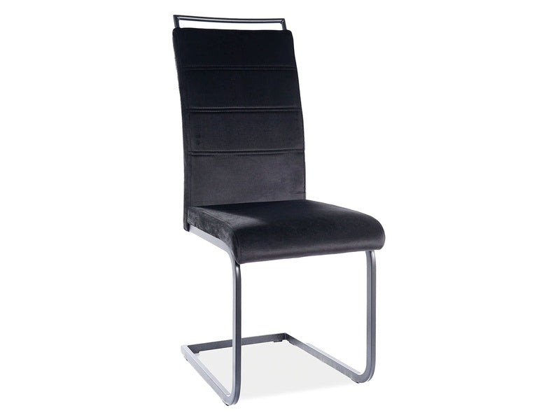 Chair H441 VELVET BLACK FRAME/BLACK COLOR. 117