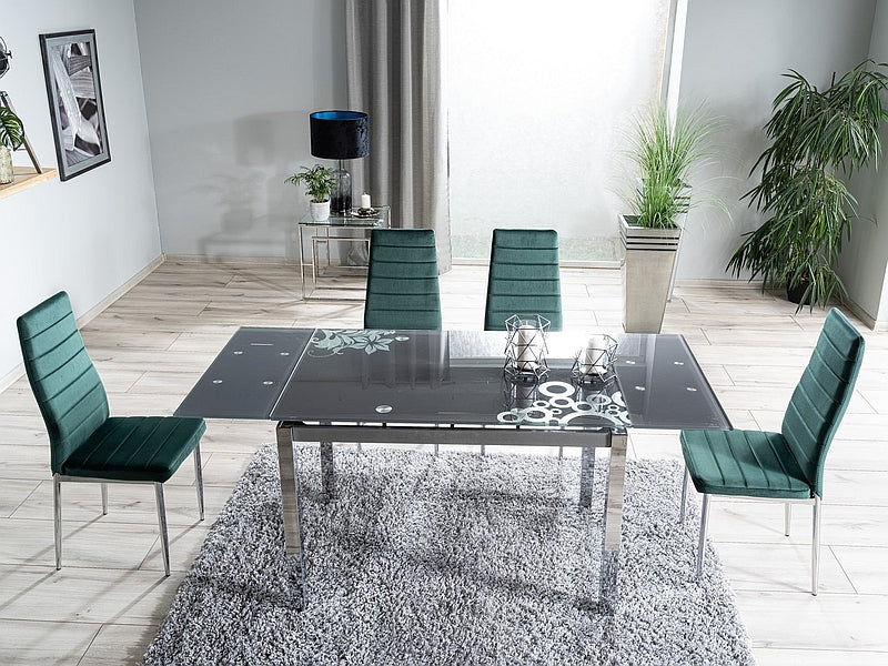 Table GD017 GRAY/CHROME 110(170)x74