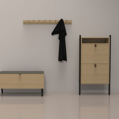 Wall shelf AALBORG 100x2.3xH8.3cm, oak