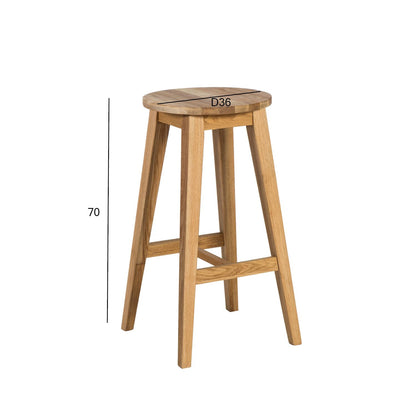 Bar Chair MONDEO D36xH70cm, wood: oak, finish: inlaid 