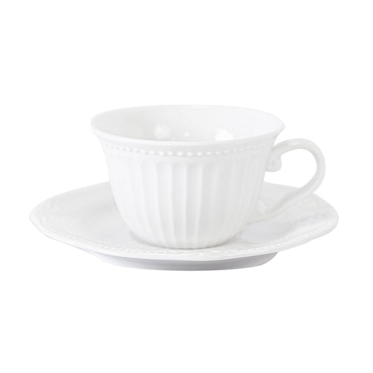 Cup + saucer SOFIA-2, cup 180ml, saucer D15cm, white