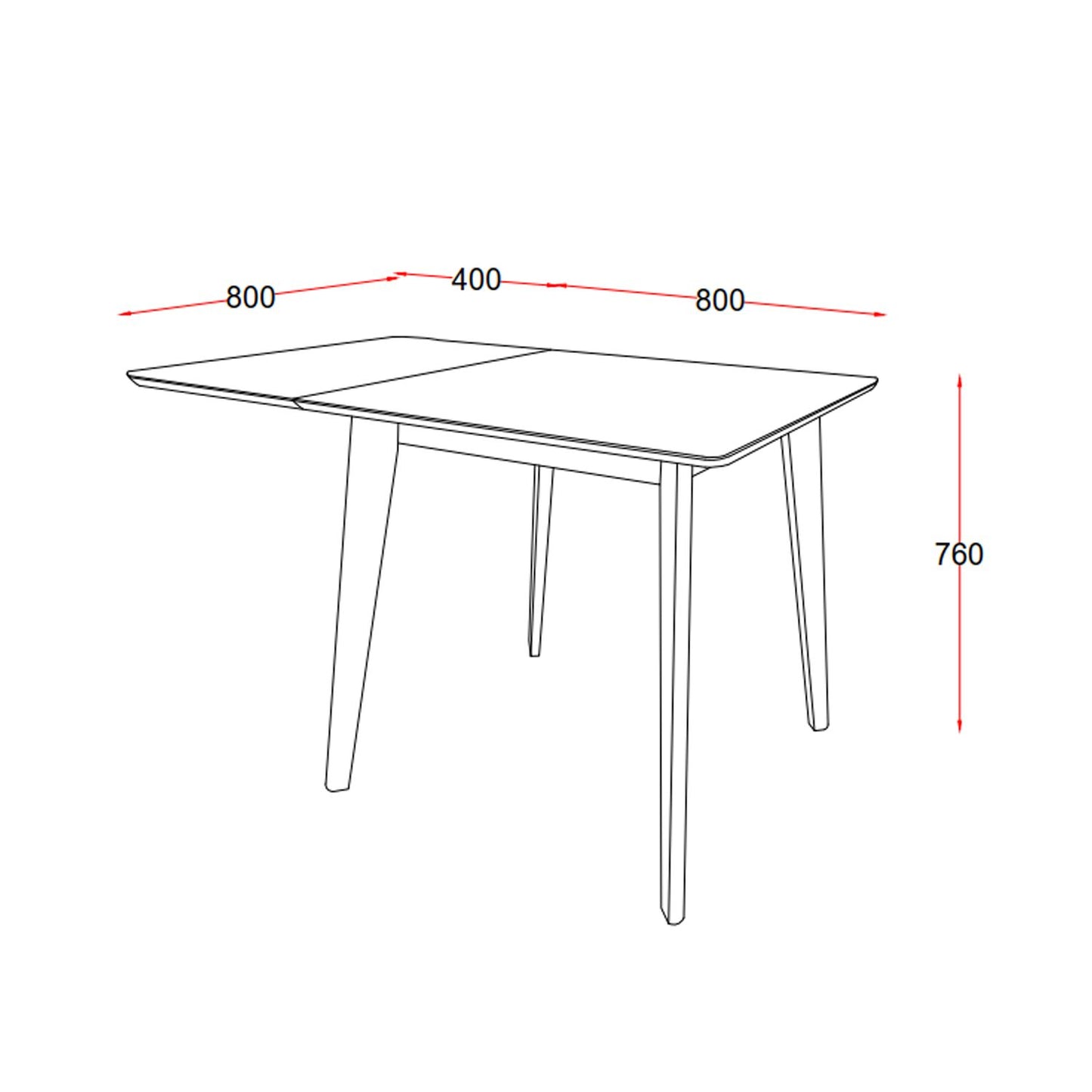 Galds ROXBY 80/120x80xH76cm, balts