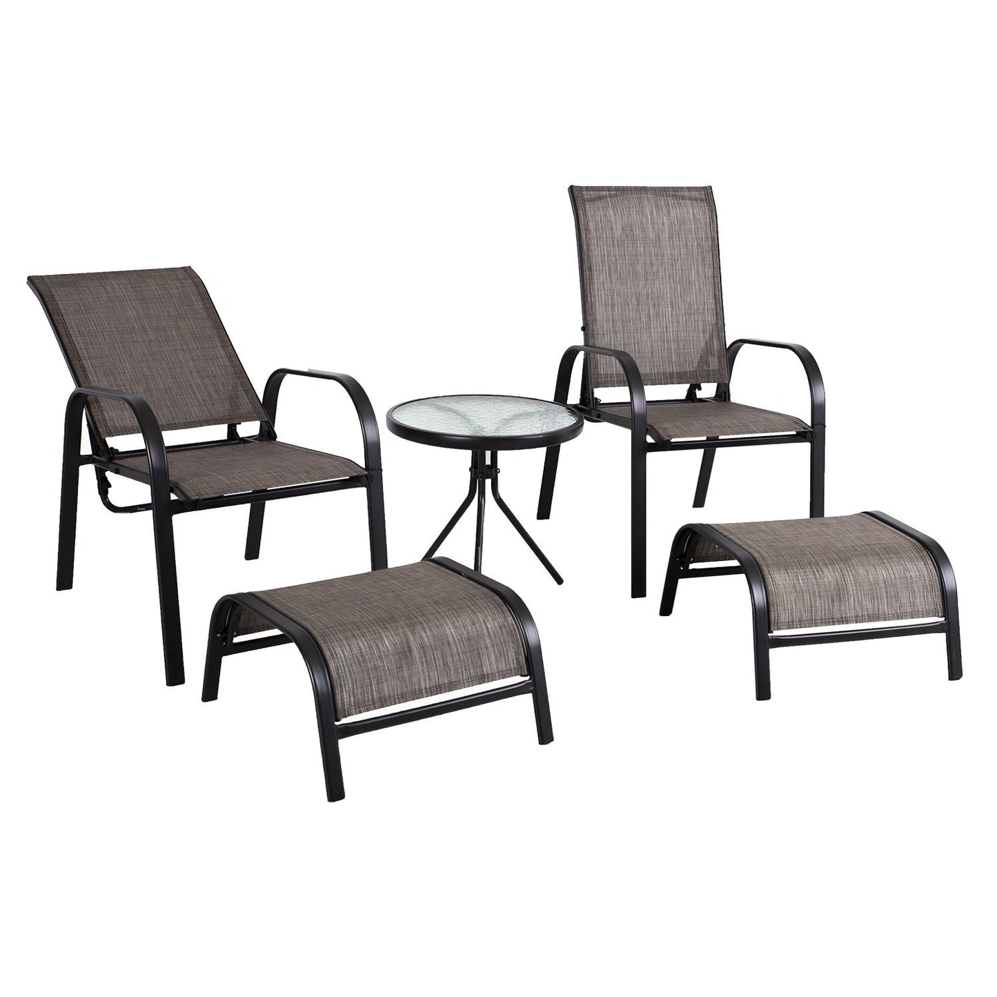 Garden furniture set DAKOTA table, 2 chairs, 2 footstools 