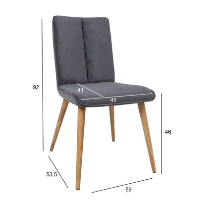 Chair NOVA 59x53.5xH92cm, dark gray 