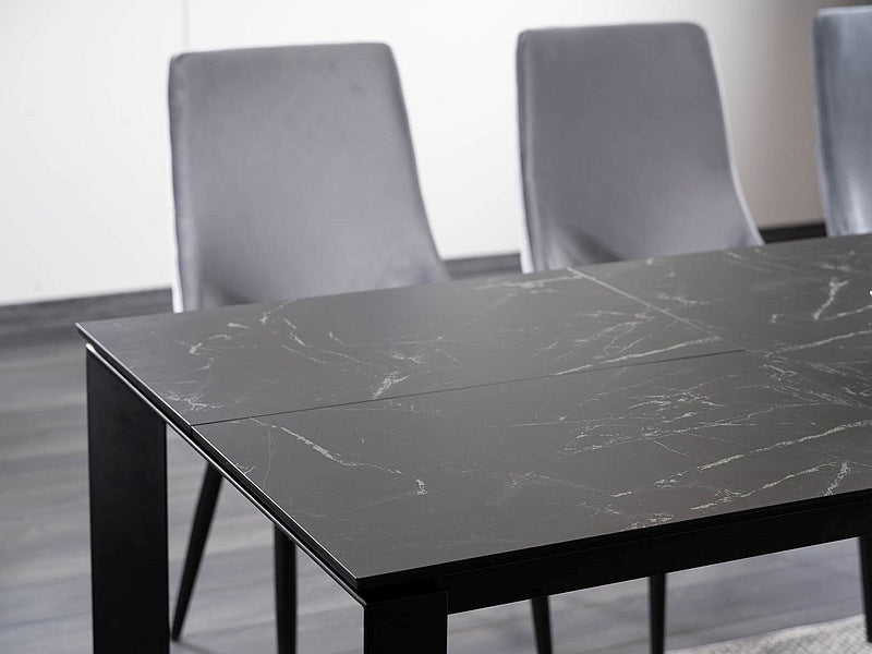 Table METROPOL CERAMIC BLACK MARBLE EFFECT/BLACK MATTE 120(180)X80