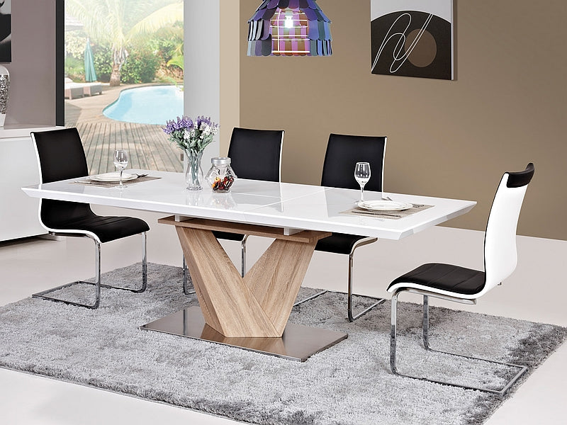 Table ALARA WHITE LACQUER / OAK COLOR 160(220)X90