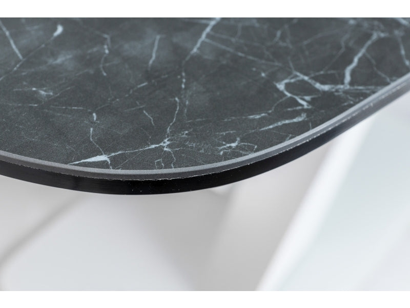 Table CASSINO II CERAMIC GRAPHITE MARBLE / WHITE MATTE 160 (220)X90