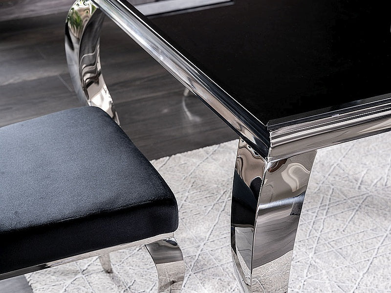 Table PRINCE BLACK/CHROME 150X90