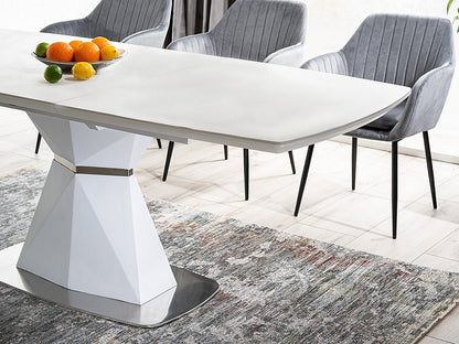 Table CORTEZ WHITE MATTE 160(210)X90