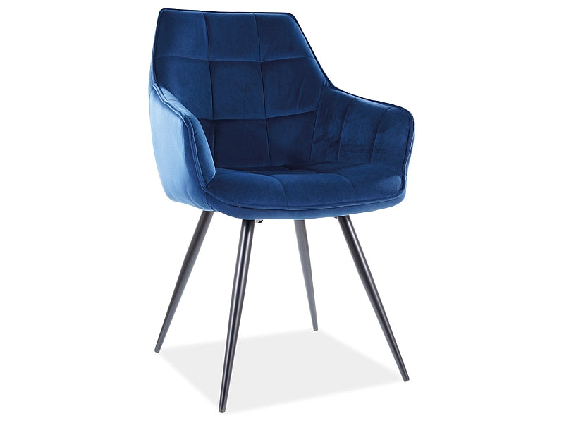 Chair LILY VELVET BLACK FRAME/NAVY BLUE BLUVEL 86 