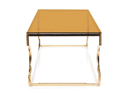 Coffee table KENZO SMOKE GLASS AMBER/GOLD 120X60