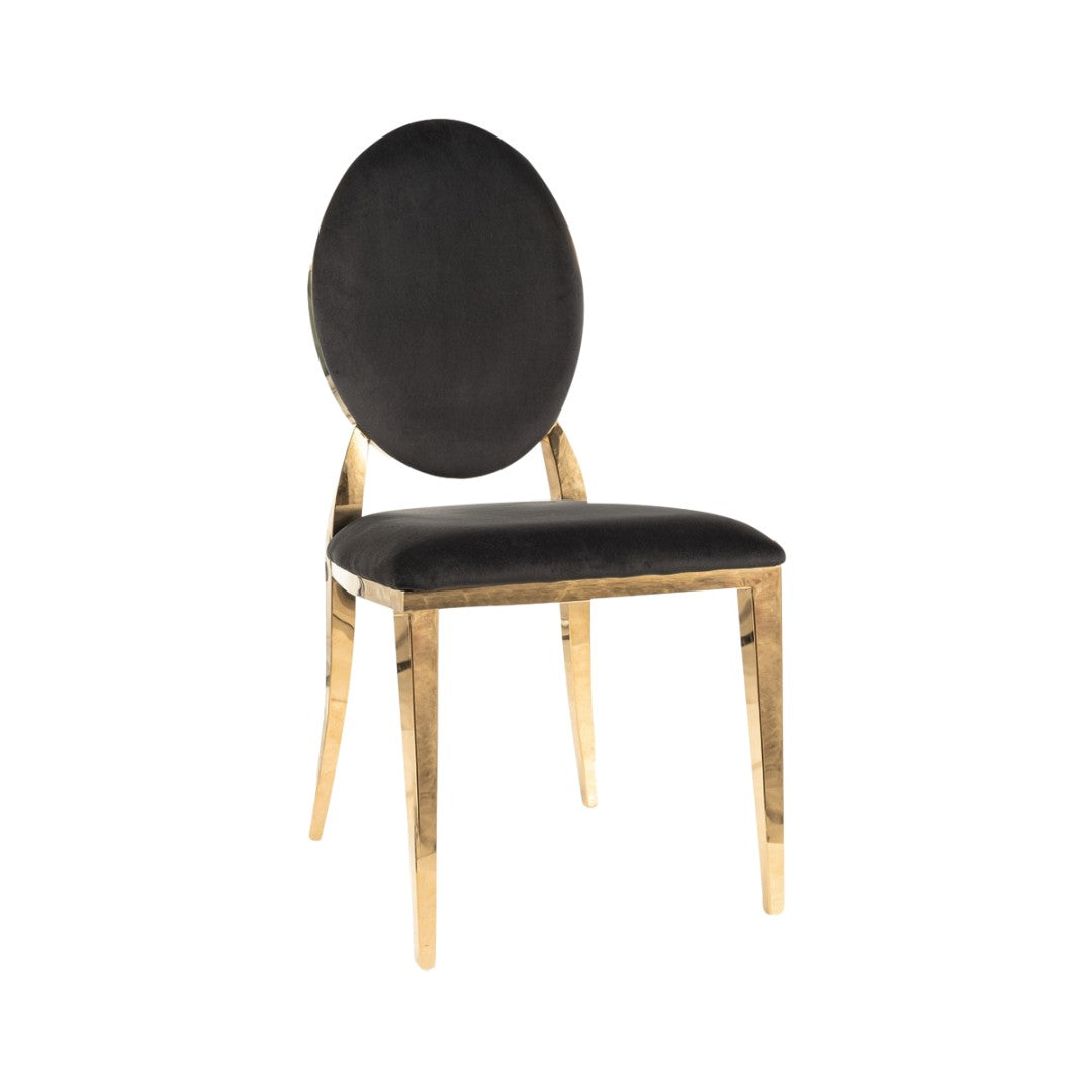 Chair KING VELVET GOLD FRAME/BLACK BLUEVEL 28 