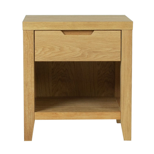 CHAMBA bedside table, 40x50xH55cm, with 1 drawer, wood: oak veneer, color: natural