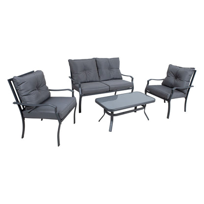 Garden furniture set BOSLER table, sofa and 2 chairs / Grey 