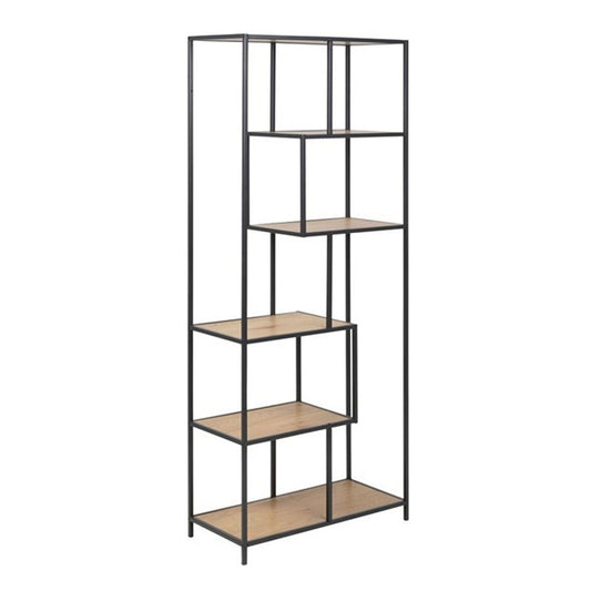 Shelf SEAFORD 77x35xH185cm, wild oak/black