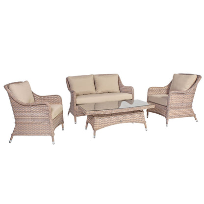 Garden furniture set EDEN table, sofa and 2 chairs / Beige 