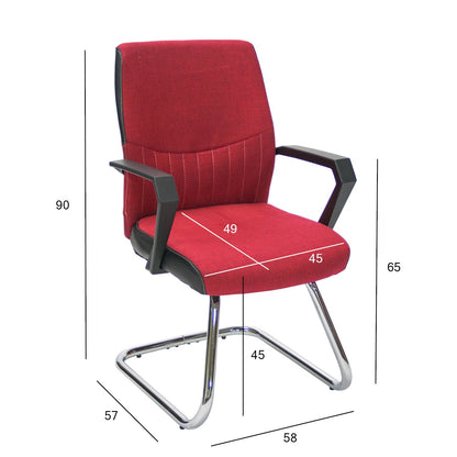 Customer chair ANGELO 58x57xH90cm, seat and backrest: fabric, color: black, frame: chrome 