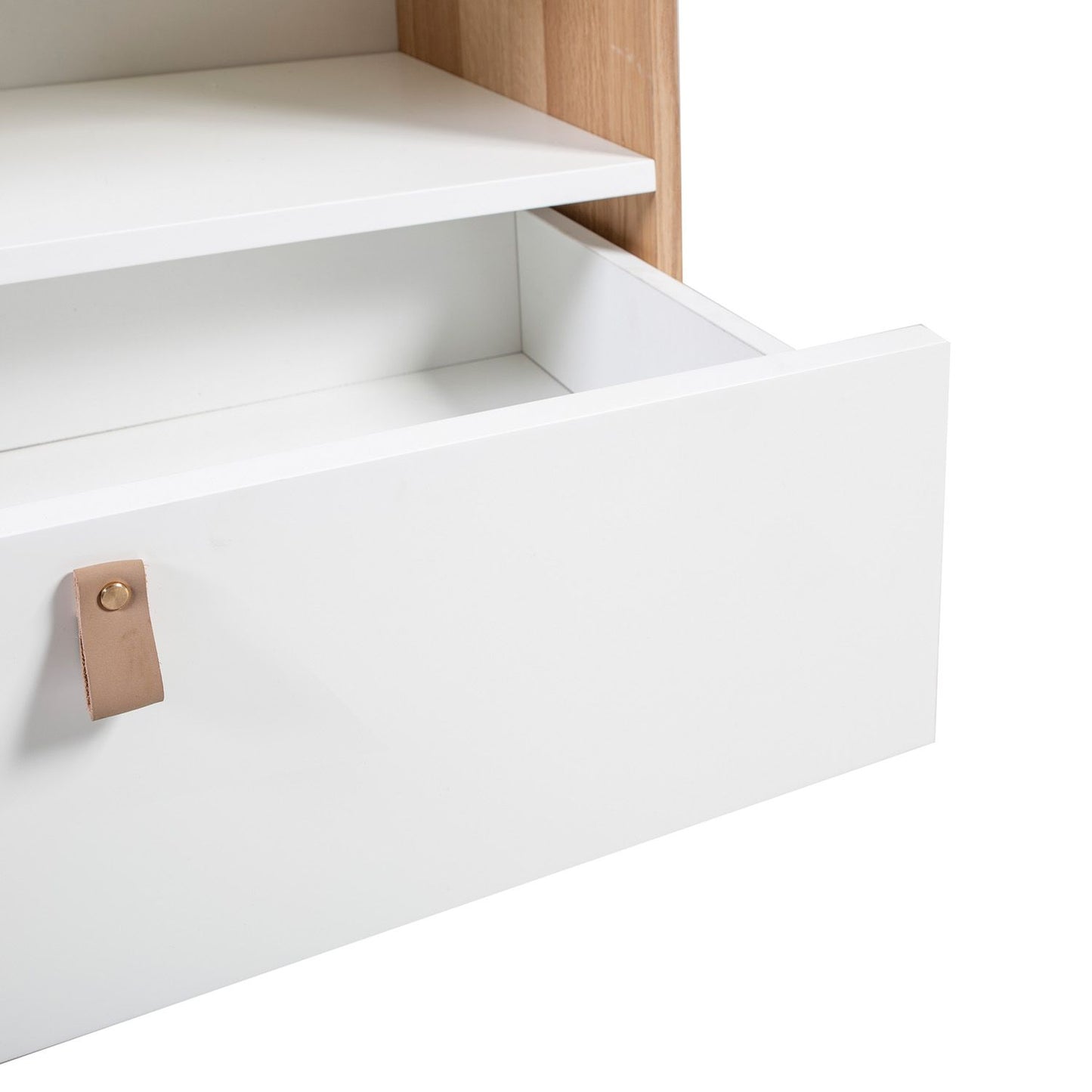 Shelf HELENA WHITE 80x40xH140cm, MDF natural/white