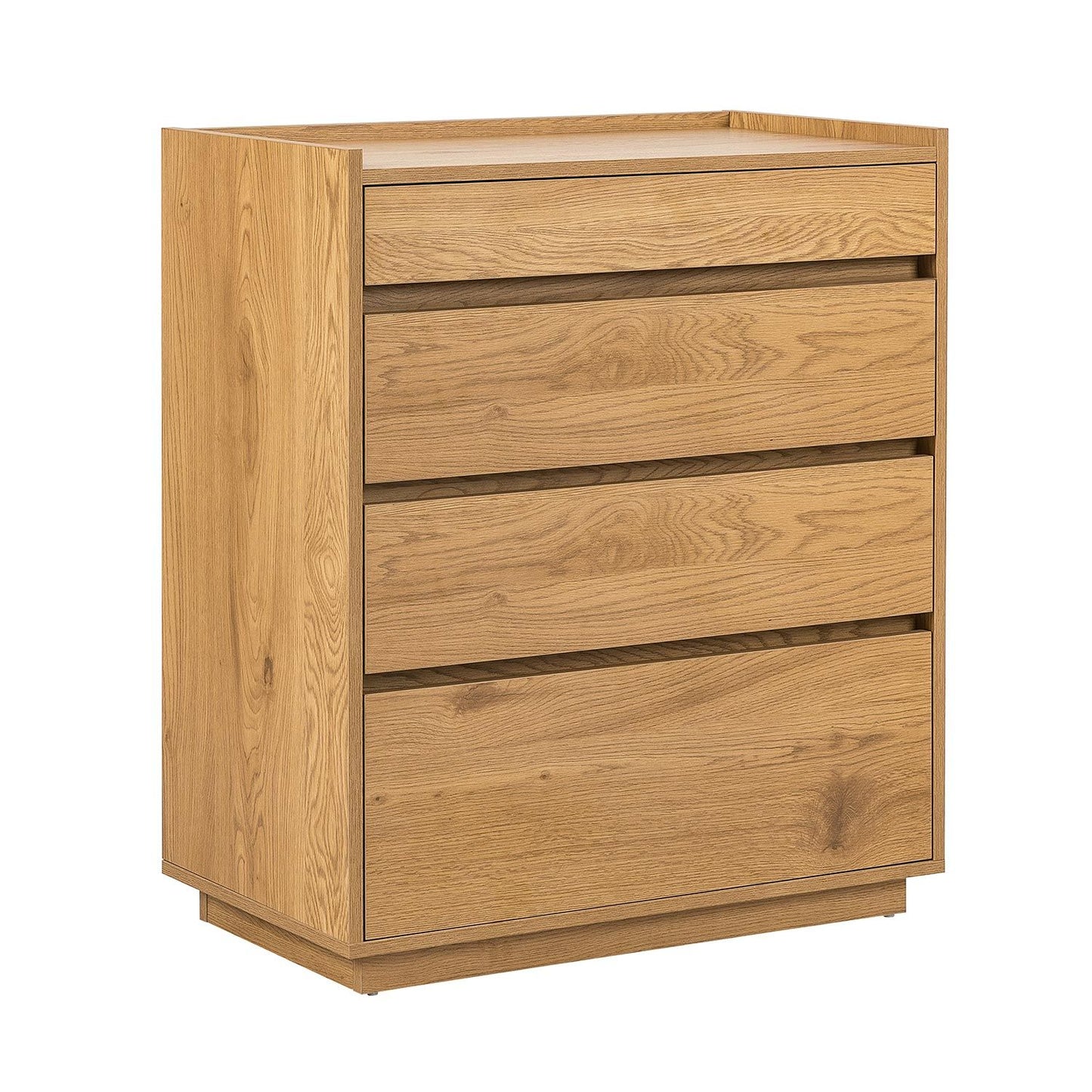 Chest of drawers SACHA 75x40xH89cm, melamine with oak decor