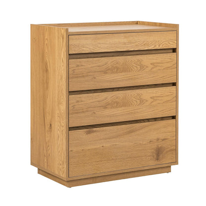 Chest of drawers SACHA 75x40xH89cm, melamine with oak decor