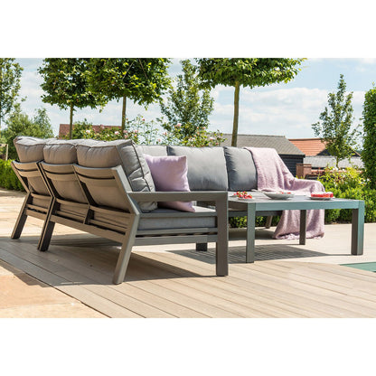 Garden furniture set TOMSON table and corner sofa / Dark grey