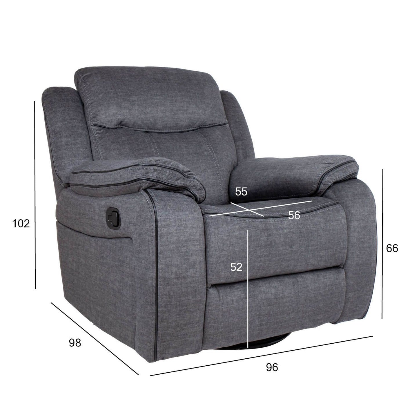 Leisure chair GENTRY with manual mechanism, gray 