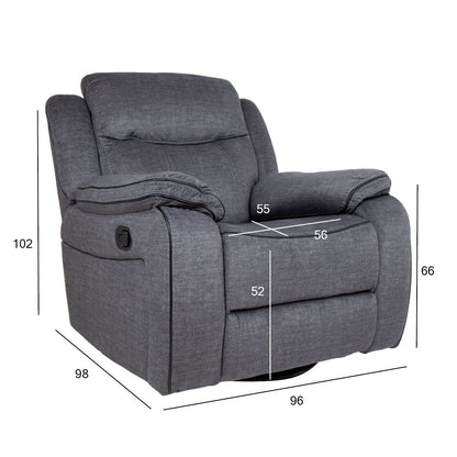 Leisure chair GENTRY with manual mechanism, gray 