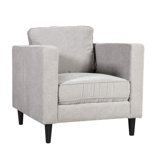 Chair SPENCER 81x86xH86cm, velvet fabric, light gray 