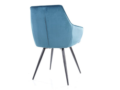 Chair LILY VELVET BLACK FRAME/TURQUOISE BLUVEL 85 