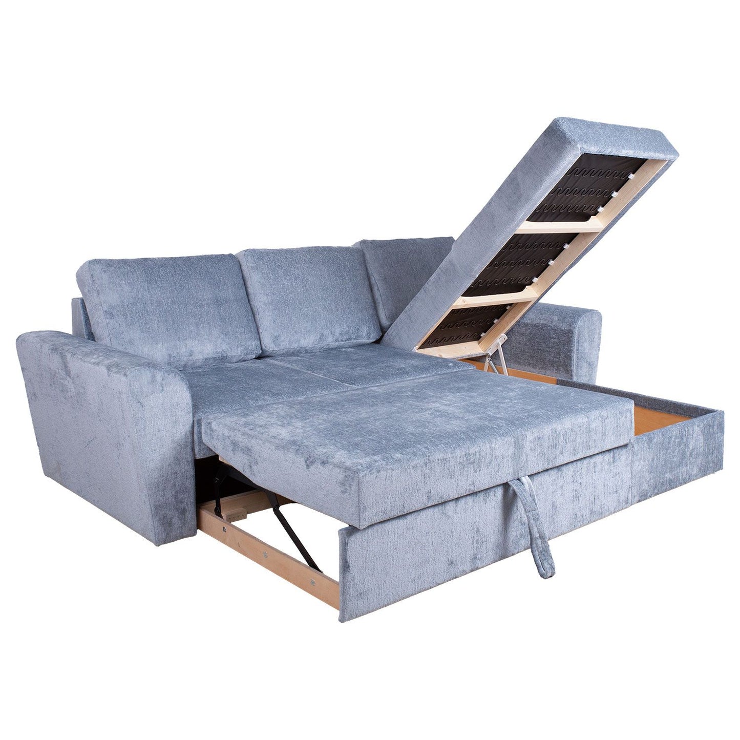 Corner pull-out sofa INGMAR bluish gray