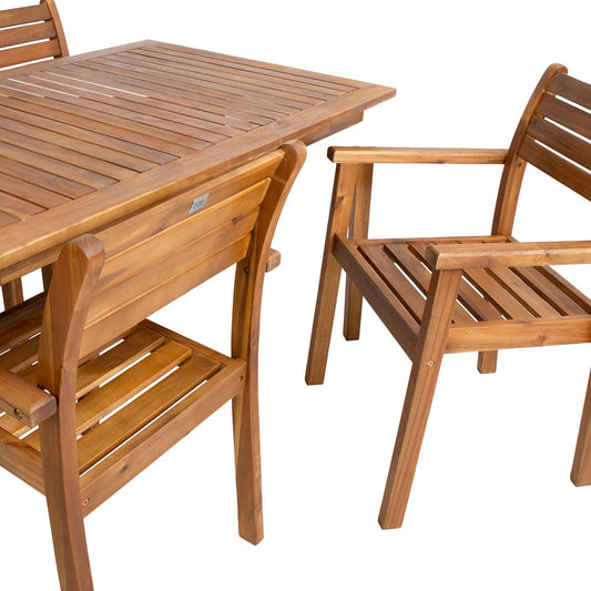 Garden furniture set FORTUNA table and 4 chairs, acacia 