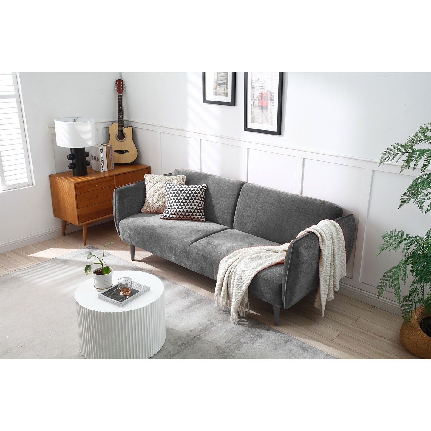 Sofa bed HERMES 3-seater, gray