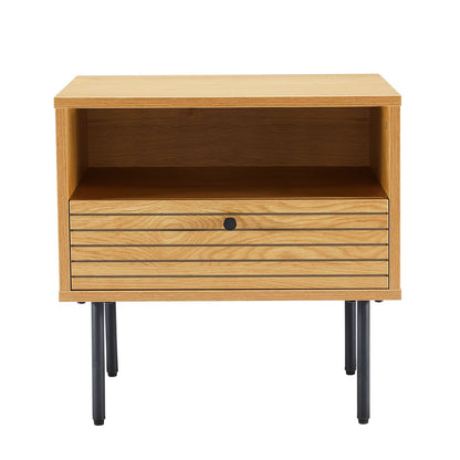 Nightstand LINE 50x40xH50cm, melamine with oak pattern.