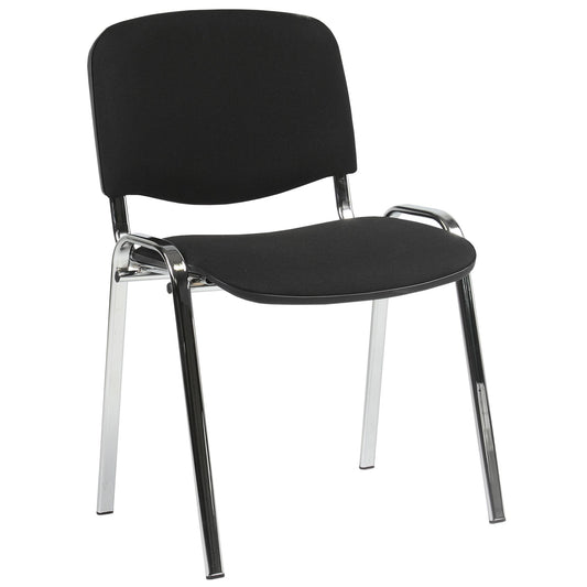 Customer chair ISO 54.5xD42.5xH82/47cm, seat: fabric, color: black, frame: chrome 