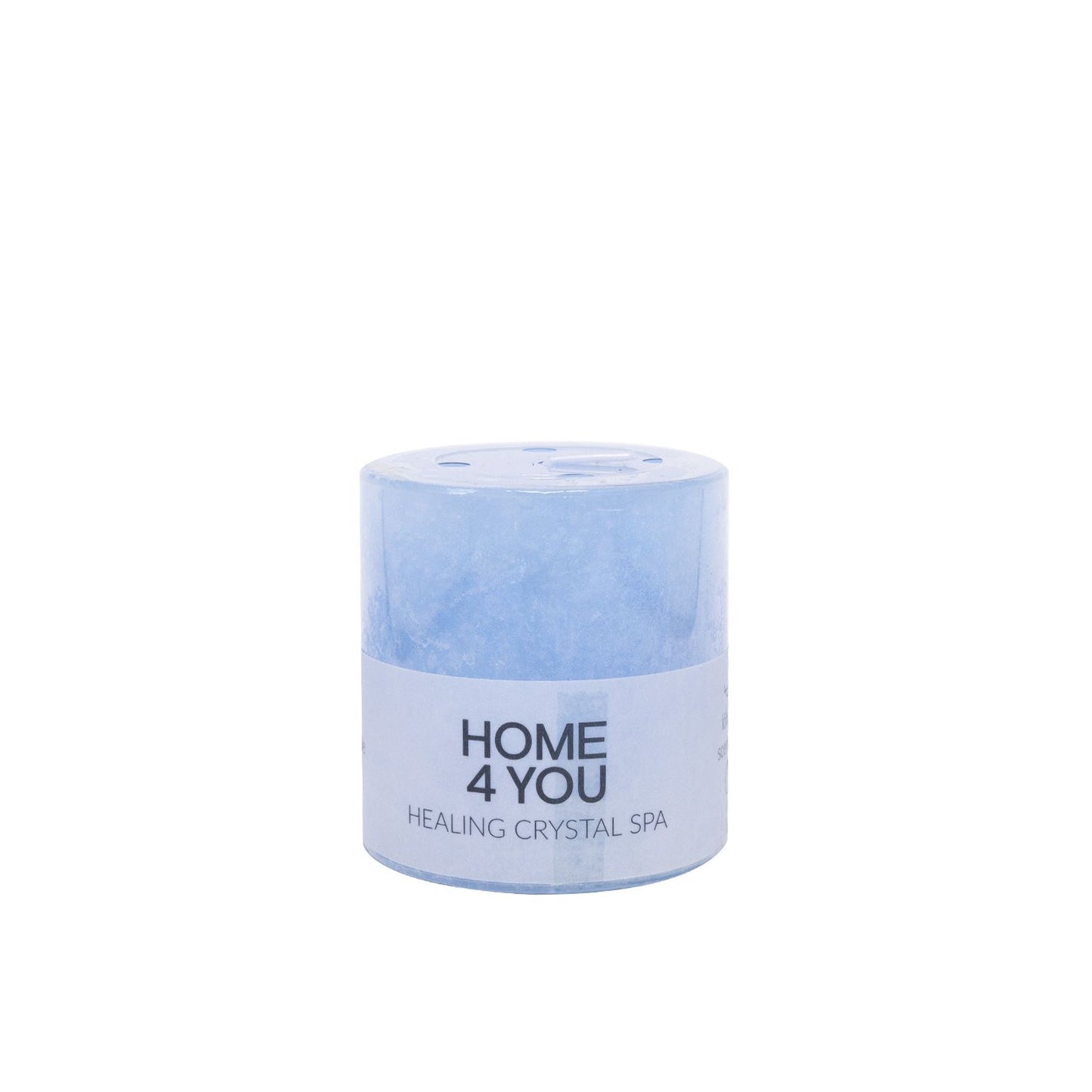 Candle HEALING CRYSTAL SPA, D6.8xH7.2cm, light blue (scent - ocean) 