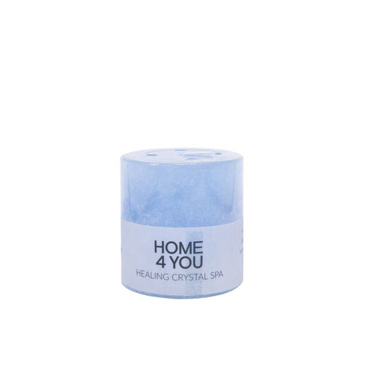 Candle HEALING CRYSTAL SPA, D6.8xH7.2cm, light blue (scent - ocean) 