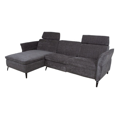 Corner sofa DAYTON KS, electric chair, dark gray