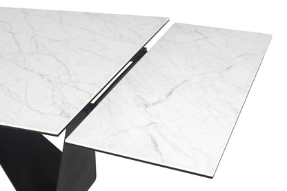 Table CAVALLI II CERAMIC WHITE MARBLE / BLACK MATTE 160(240)X90